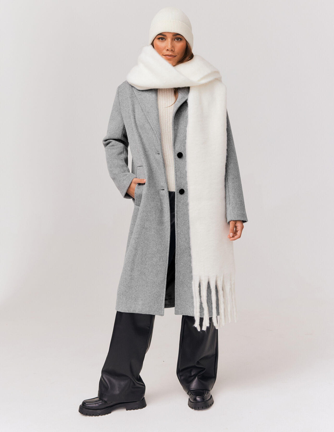 Manteau long en laine