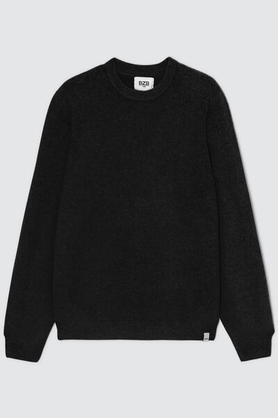 Pull col rond effet gratté