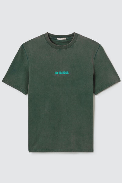 T-shirt message brodé