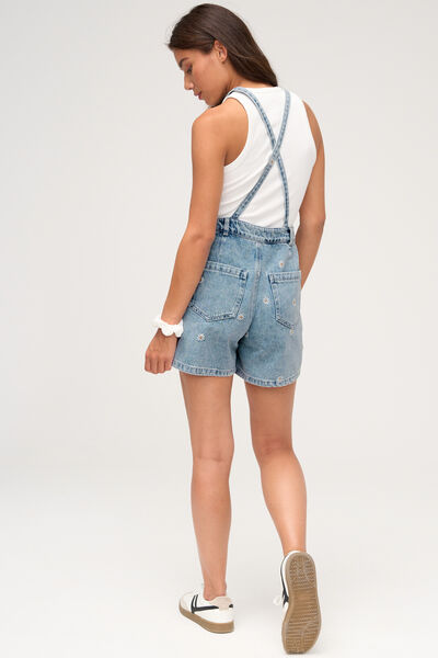 Salopette short brodée