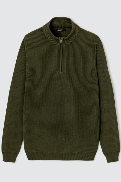 Pull avec col montant zippé