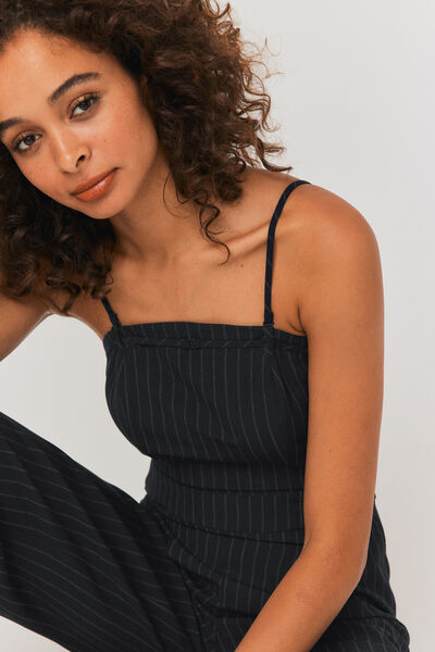 Combinaison pantalon bustier à rayures