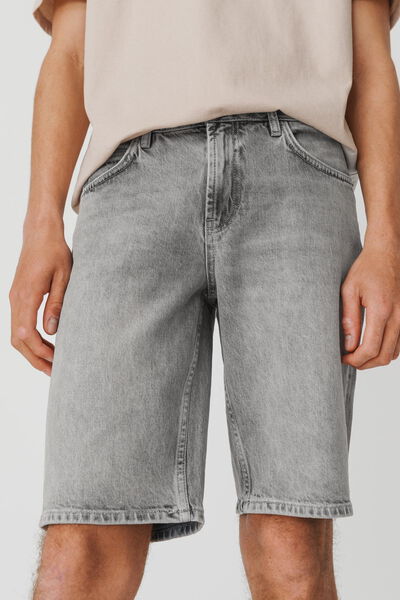 Bermuda jean gris en coton recyclé