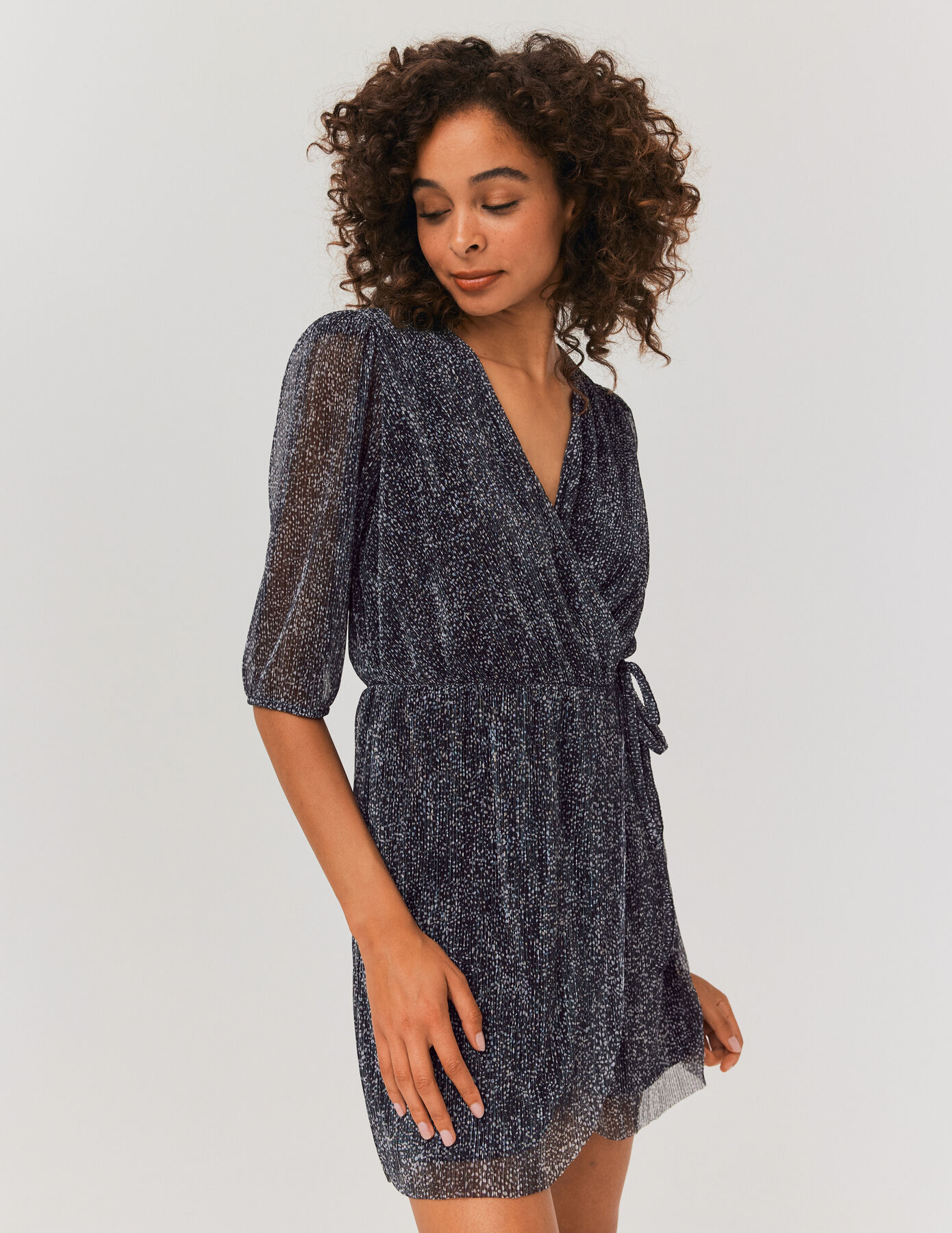 Robe plissée imprimée