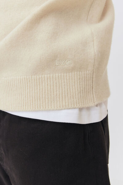 Pull col rond en laine