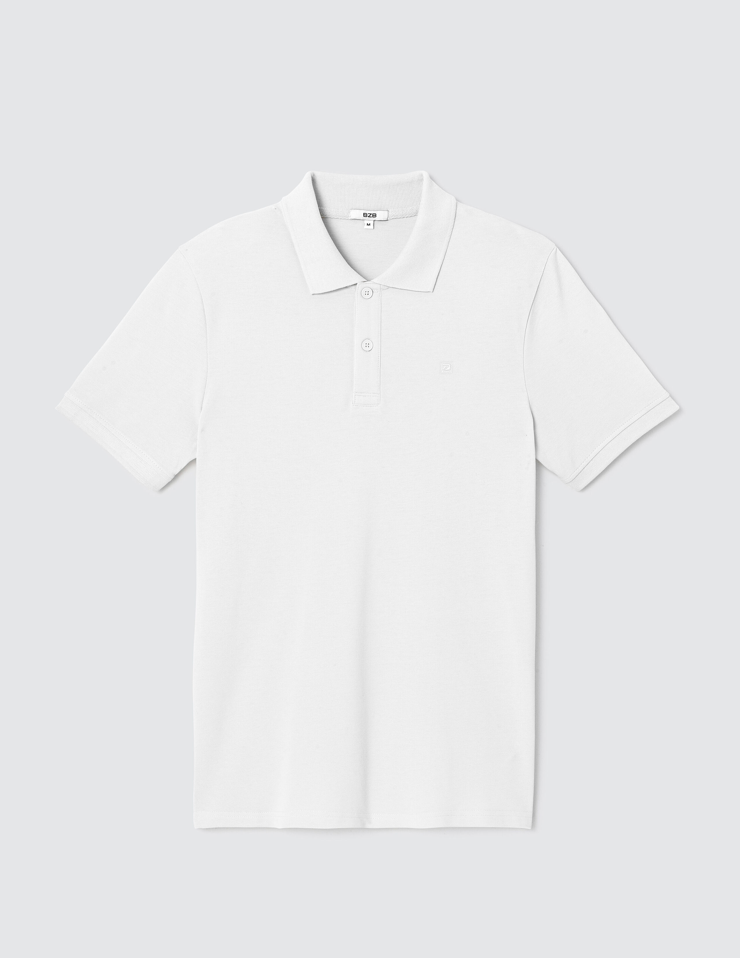 Polo uni en coton IAB Blanc BZB