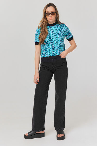 T-shirt jacquard géométrique