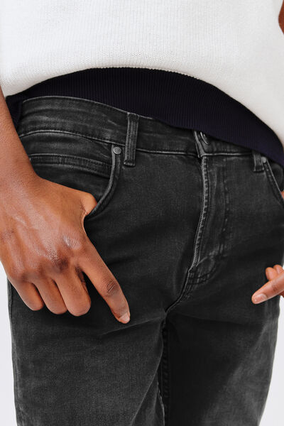 Jean skinny basique noir delavé