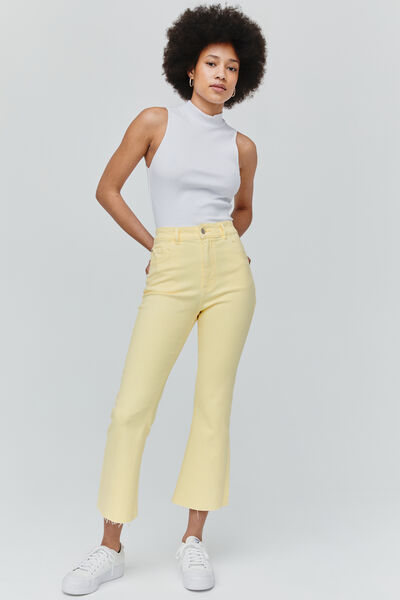 Jean flare cropped couleur