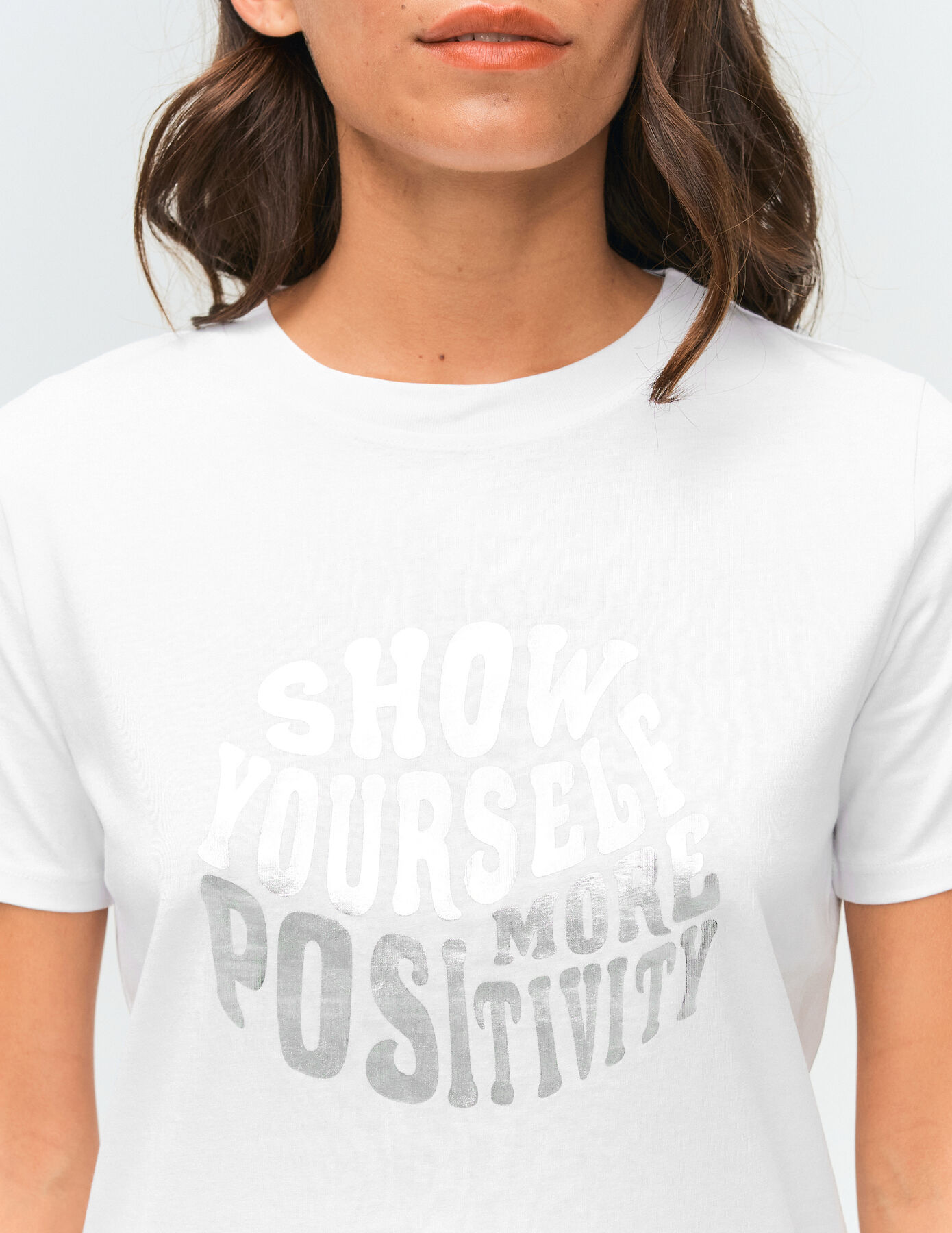T-shirt imprimé argenté