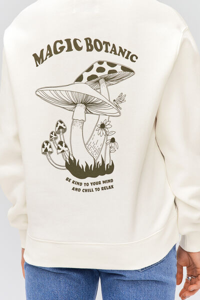 Sweat capuche imprim&eacute; devant/dos