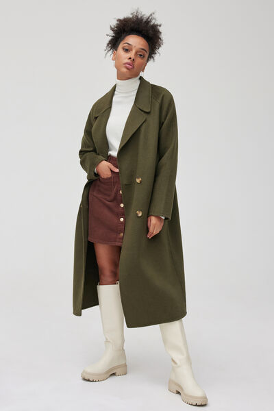 Manteau long en laine