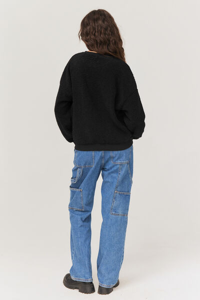 Sweat sherpa brodé