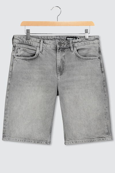 Bermuda jean gris en coton recyclé