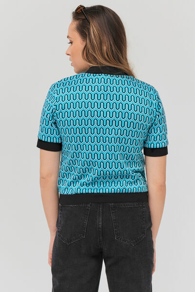T-shirt jacquard géométrique