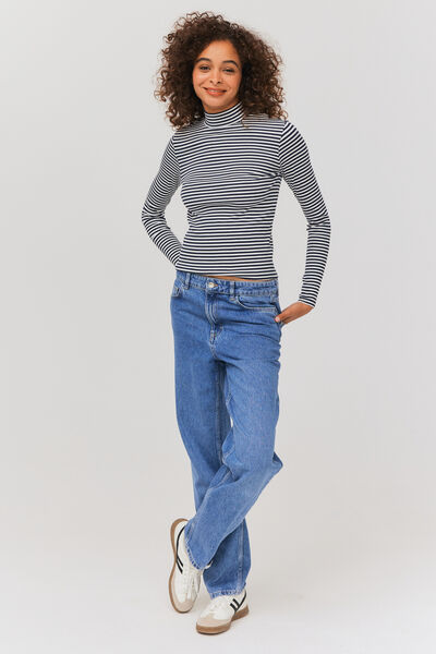 T-shirt col montant rayé