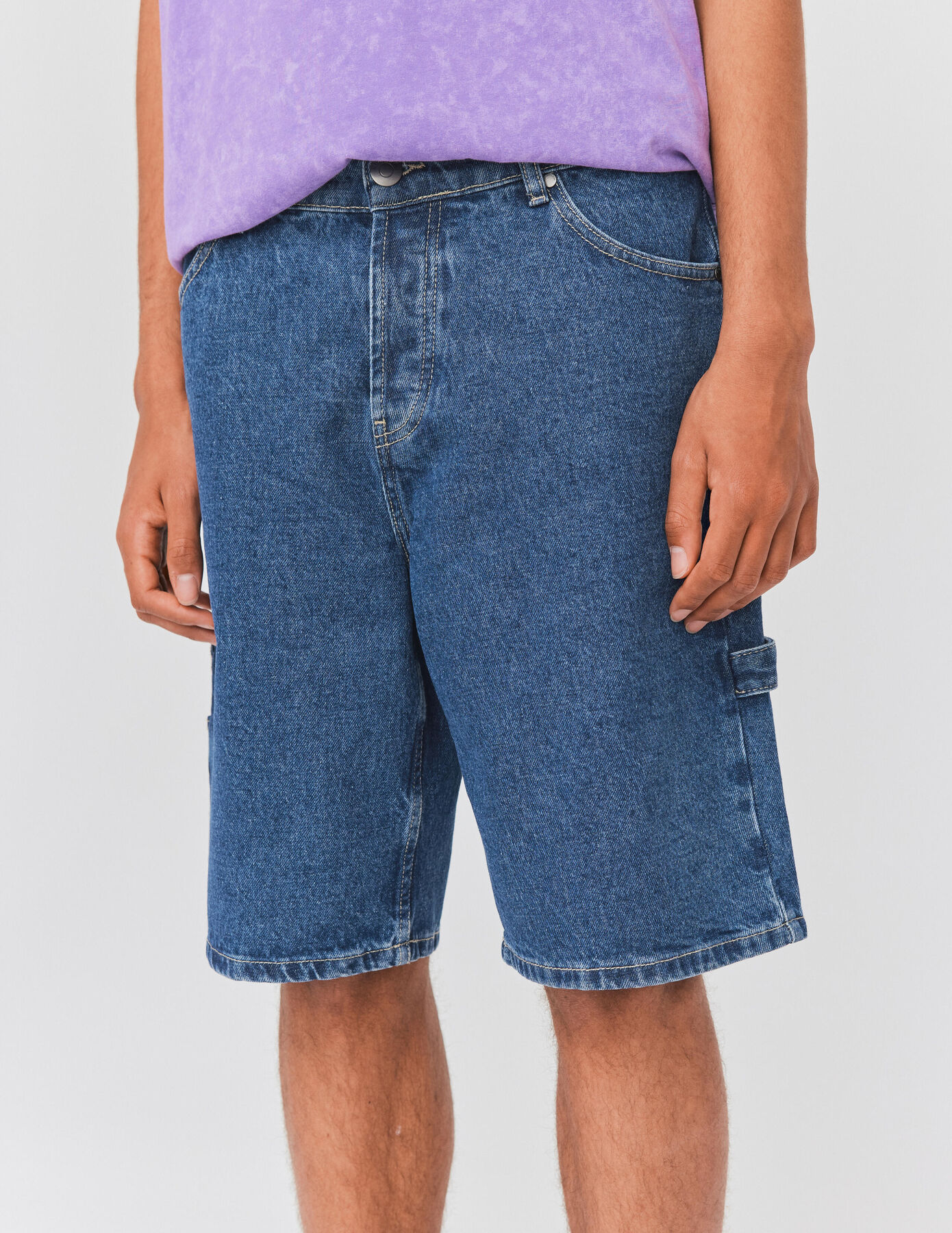 Bermuda denim charpentier