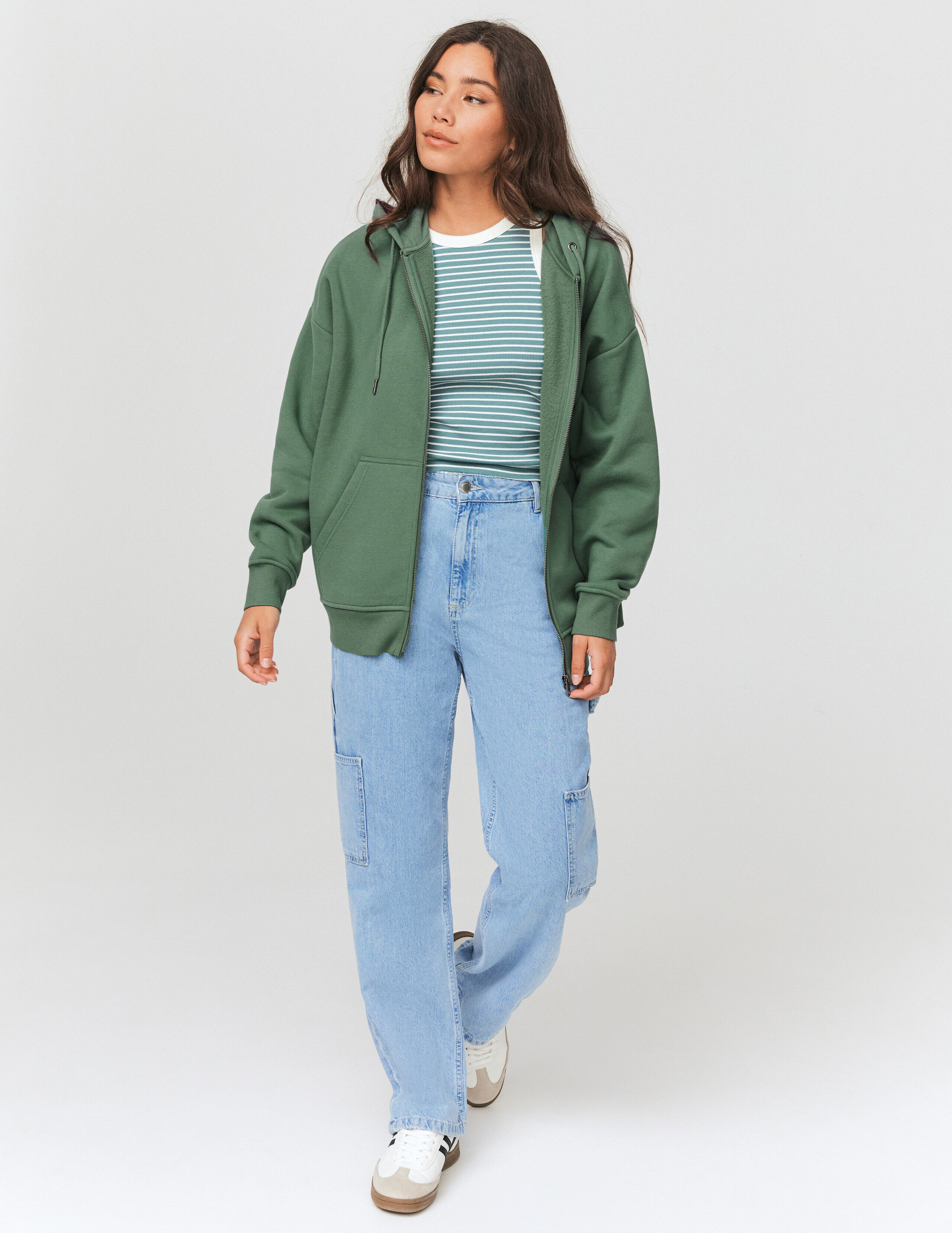 Sweat oversize zipp Vert BZB