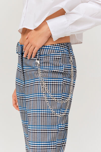 Pantalon carreaux avec chaine