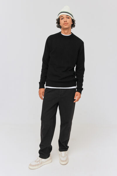 Pull col rond en laine