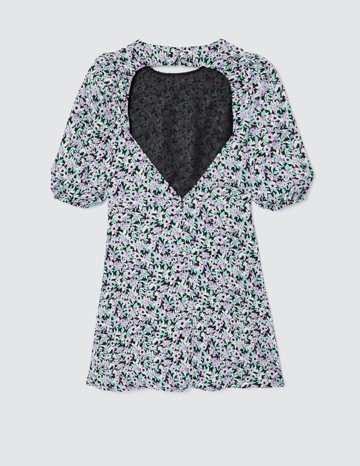 Robe courte imprimée dos ouvert