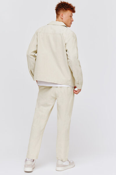Veste zippée en coton lin