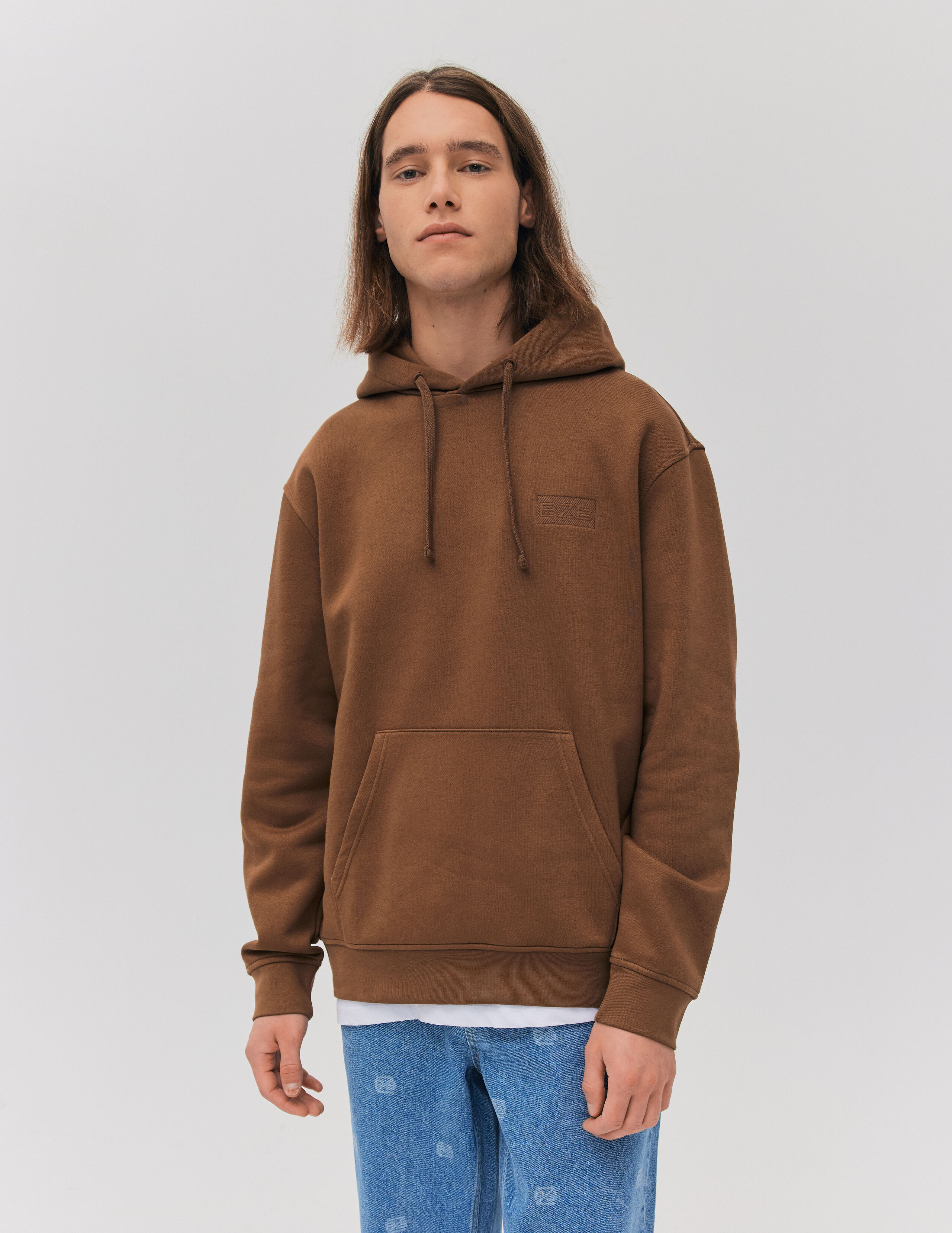 Sweat capuche Marron homme BZB