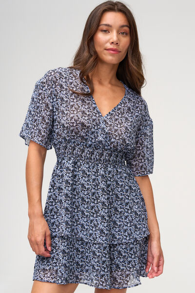 Robe courte lurex imprim&eacute;e