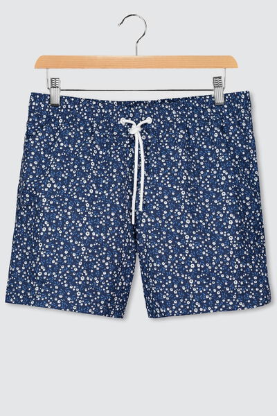 Short de bain mi-long imprimé fleuris
