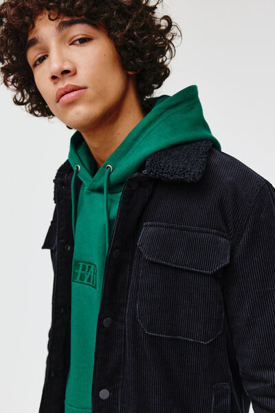 Veste en velours col sherpa