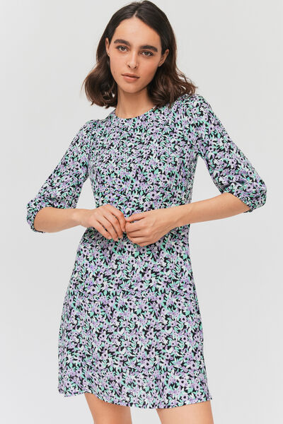 Robe courte imprimée dos ouvert