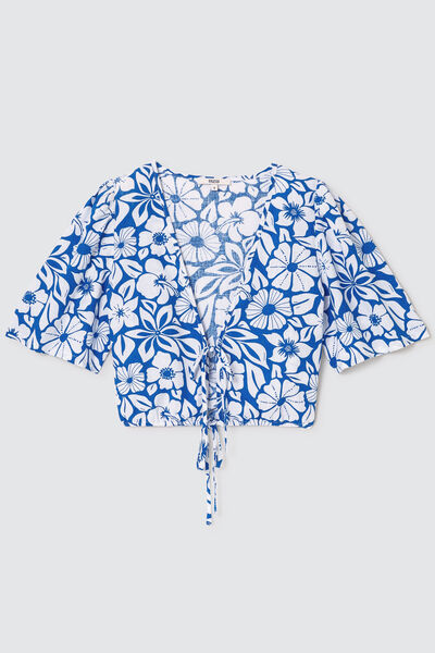 Blouse lin imprimée
