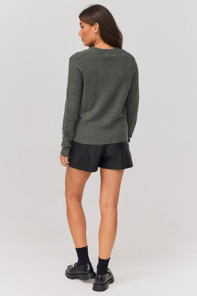 Pull col V pailleté