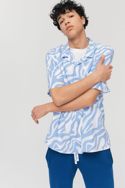 Chemise imprimée fluide manches courtes