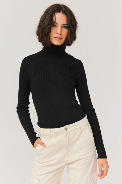 Pull col montant uni