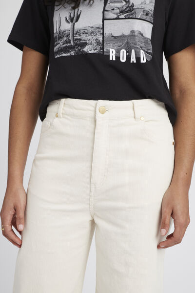 Pantalon straight velours fin