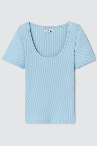 T-shirt côtelé uni