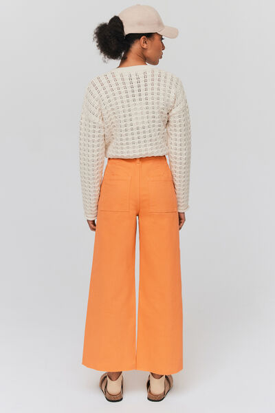 Jean wide leg couleur cropped