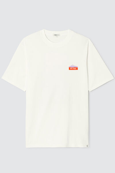 T-shirt imprimé devant dos Mont Fuji