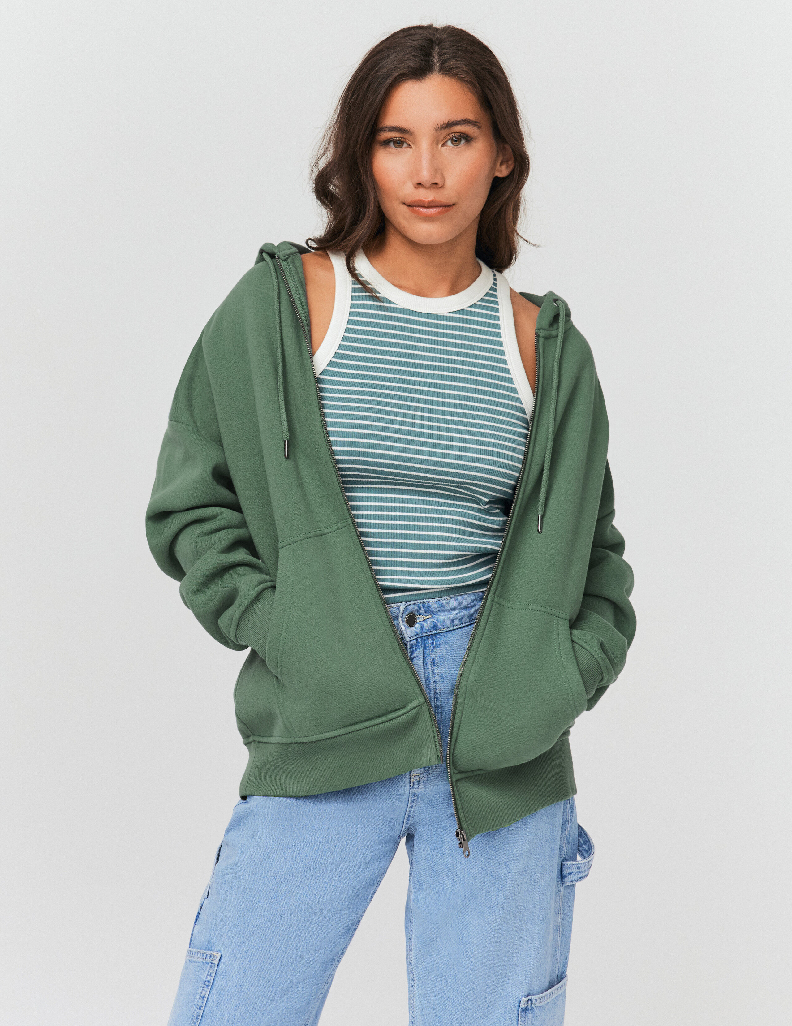 Sweat oversize zipp Vert BZB
