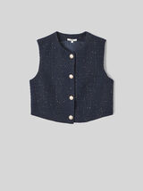 Gilet sans manches en tweed