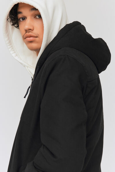 Blouson à capuche intérieur sherpa
