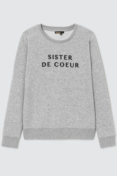 Sweat imprimé "Sister de coeur"
