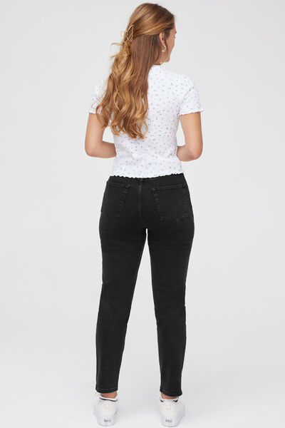 Jean mom taille haute