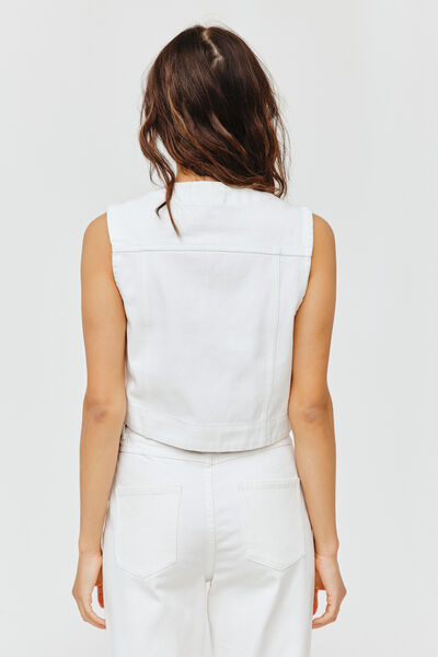 Veste denim sans manches