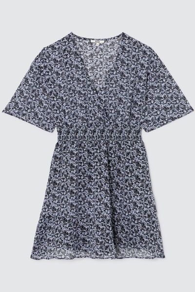 Robe courte lurex imprim&eacute;e