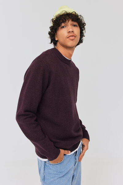 Pull col rond en laine