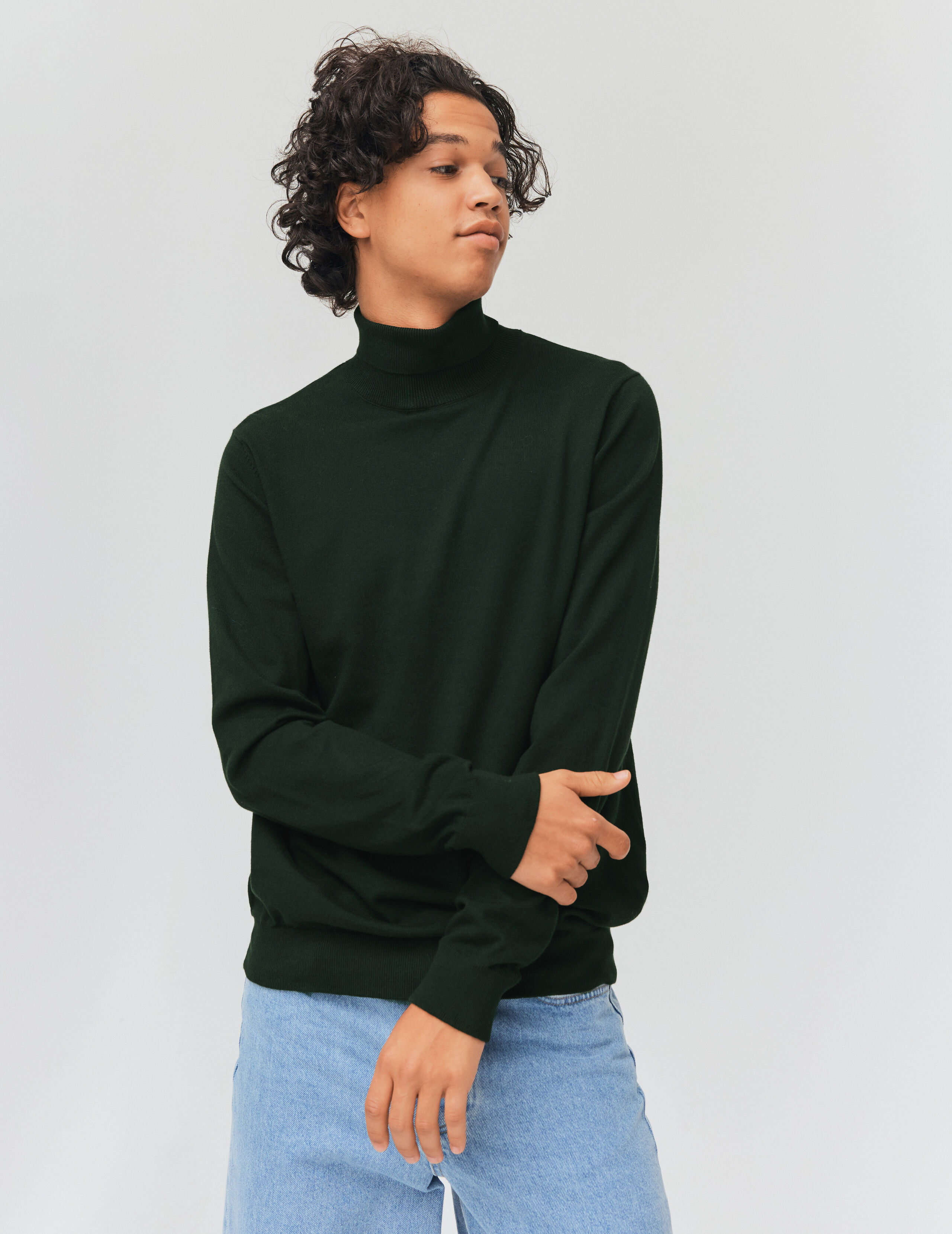 Col roulé sales homme vert