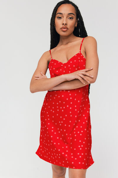 Robe satin imprimée