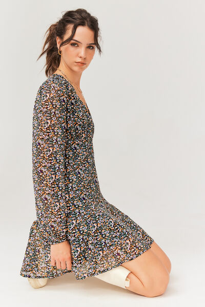 Robe courte imprimée polyester recyclé